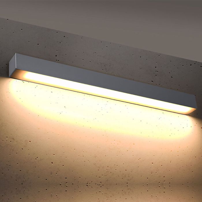 Moderne wandlamp Mascha, grijs, aluminium, 22w, 3000K