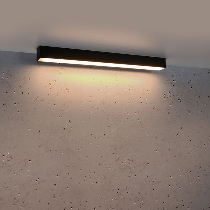 Moderne plafondlamp Mascha, zwart, aluminium, 22W, 3000K