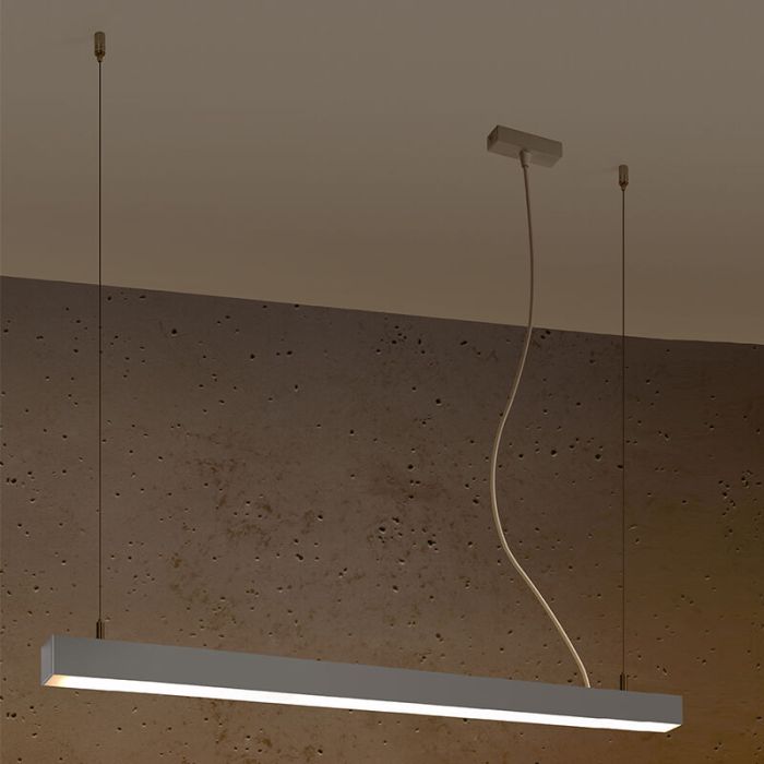 Moderne hanglamp Mascha, grijs, aluminium, 31w, 3000K