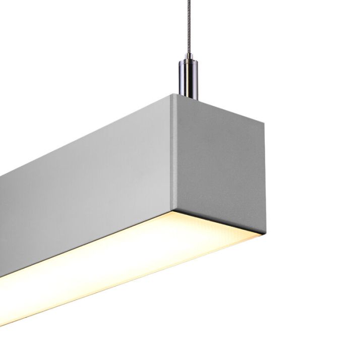 Moderne hanglamp Mascha, grijs, aluminium, 31w, 3000K