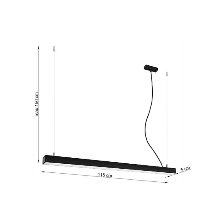 Moderne hanglamp Mascha, zwart, aluminium, 38w, 3000K
