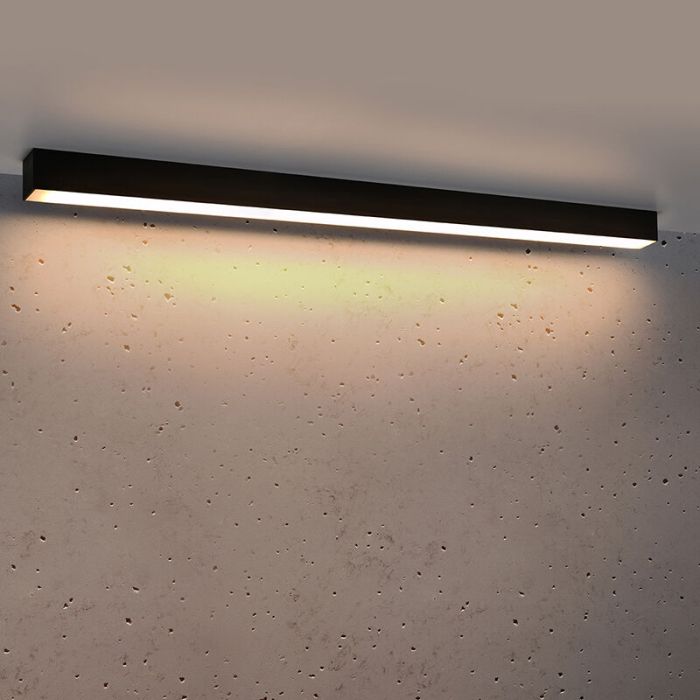 Moderne plafondlamp Mascha, zwart, aluminium, 38W, 3000K