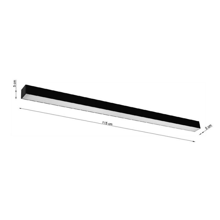 Moderne plafondlamp Mascha, zwart, aluminium, 38W, 3000K