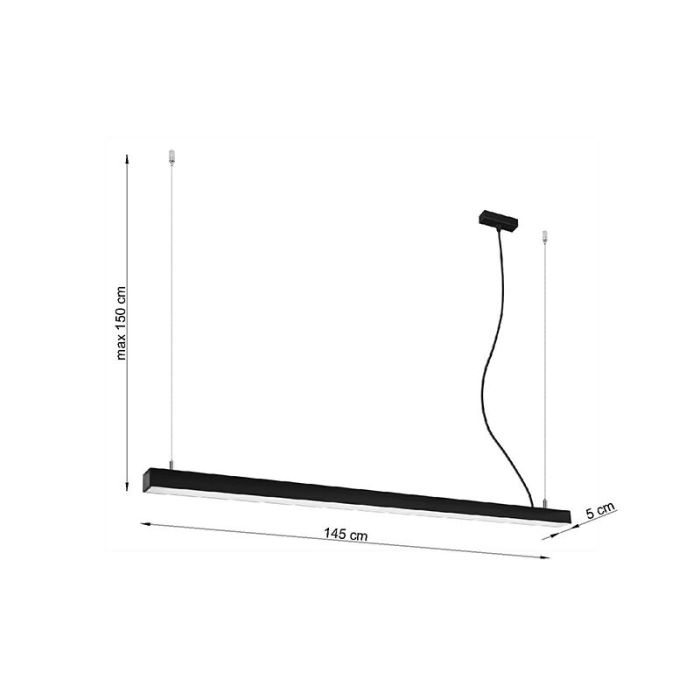 Moderne hanglamp Mascha, zwart, aluminium, 48w, 3000K