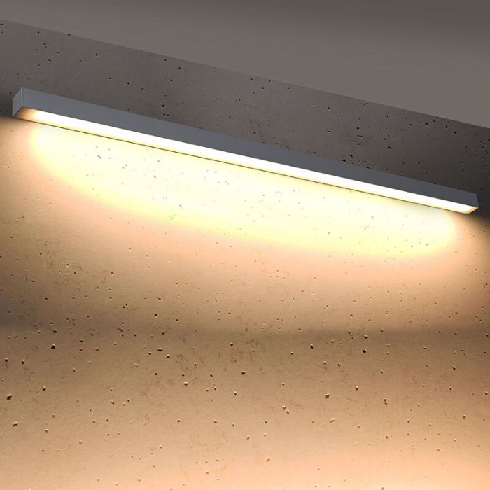 Moderne wandlamp Mascha, grijs, aluminium, 48w, 3000K