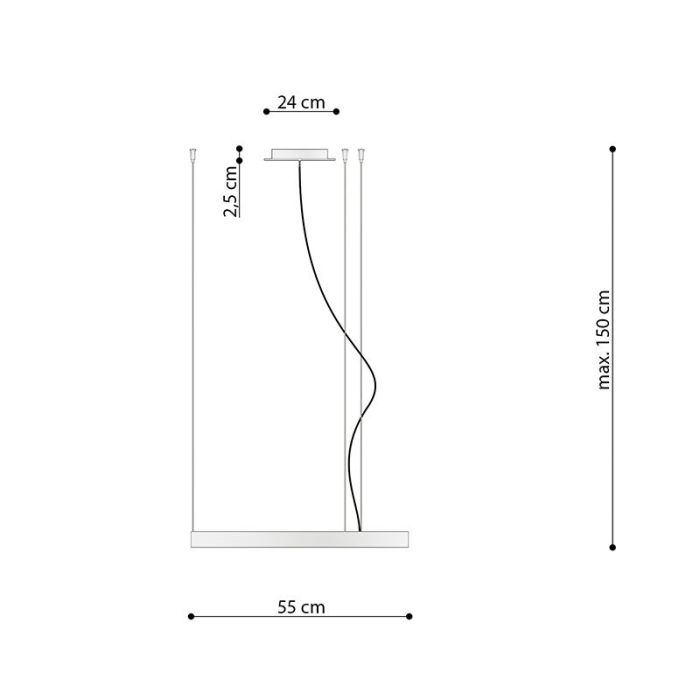 Moderne hanglamp Ringo, wit, aluminium, 30w, 3000K