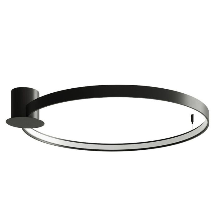 Moderne plafonnière Ringo, zwart, aluminium, 50w, 3000K
