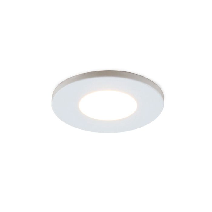 2 witte veranda inbouwspots Dico, IP65, incl. aansluitset en afstandbediening