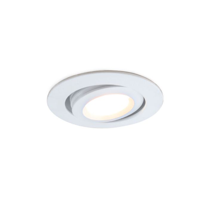 6 kantelbare veranda spots Rona, IP44, met aansluitset en afstandsbediening, wit