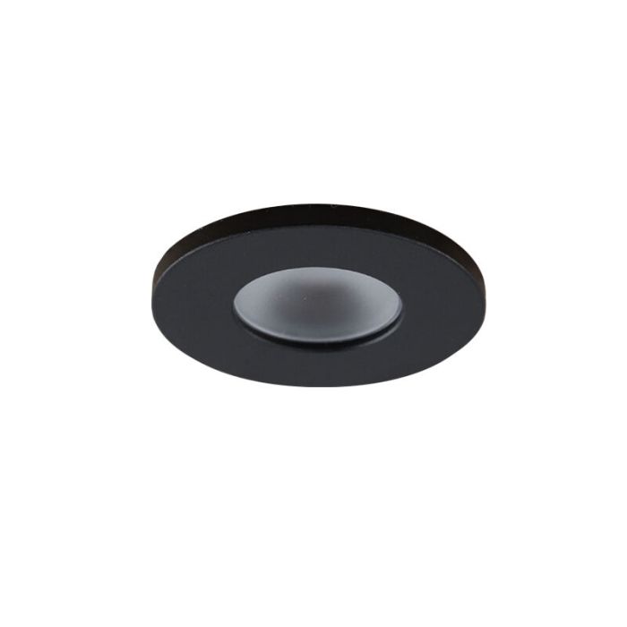 8 zwarte veranda inbouwspots Dico, IP65, incl. aansluitset en afstandbediening