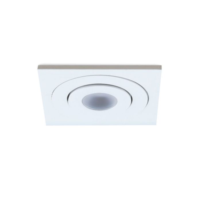 3 kantelbare veranda spots Rona vierkant, IP44, met aansluitset en afstandsbediening, wit