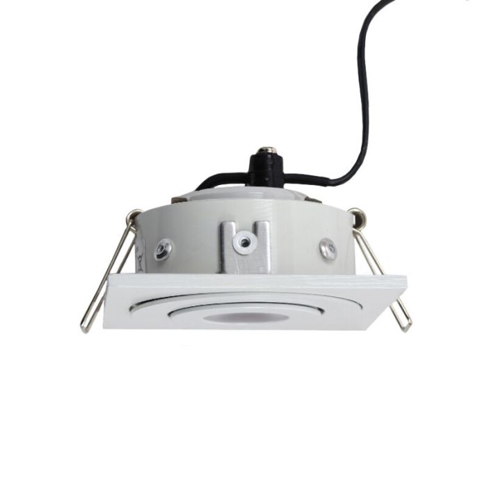 3 kantelbare veranda spots Rona vierkant, IP44, met aansluitset en afstandsbediening, wit