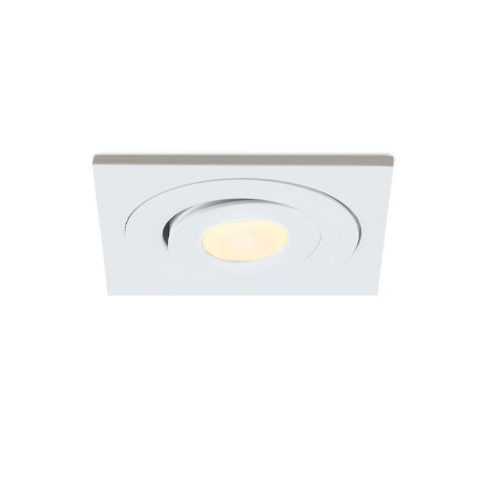 8 kantelbare veranda spots Rona vierkant, IP44, met aansluitset en afstandsbediening, wit