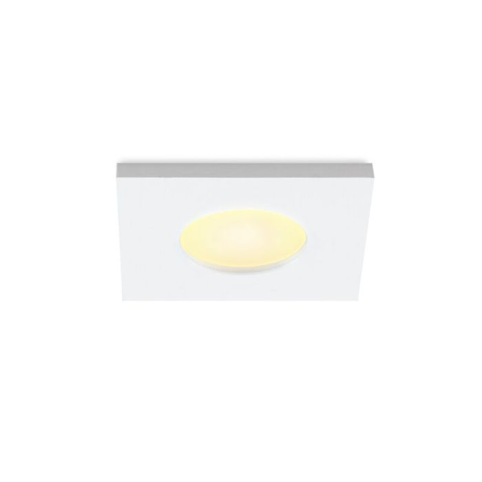 12 vierkante witte veranda inbouwspots Dico, IP65, incl. aansluitset en afstandbediening