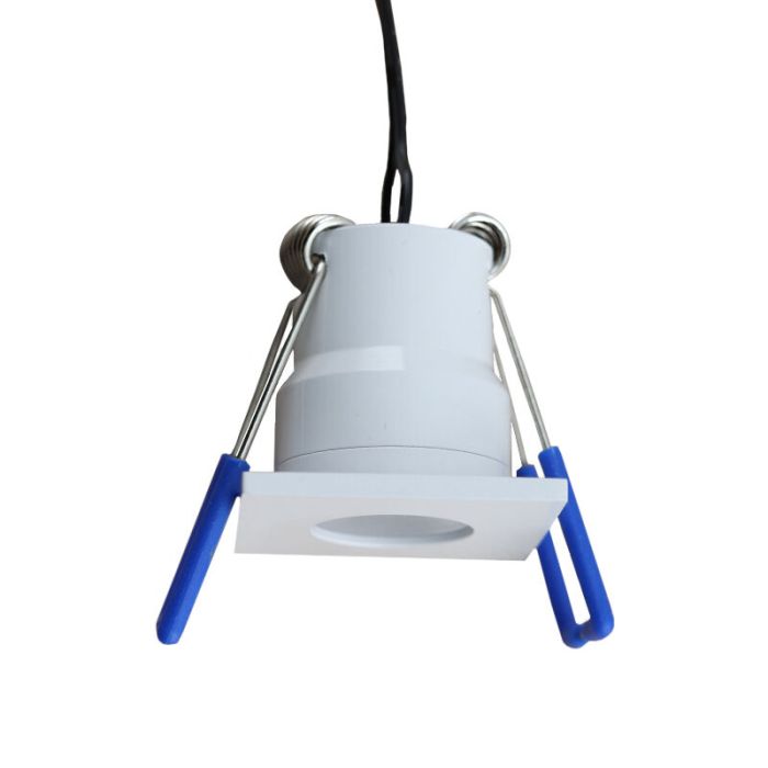 12 vierkante witte veranda inbouwspots Dico, IP65, incl. aansluitset en afstandbediening