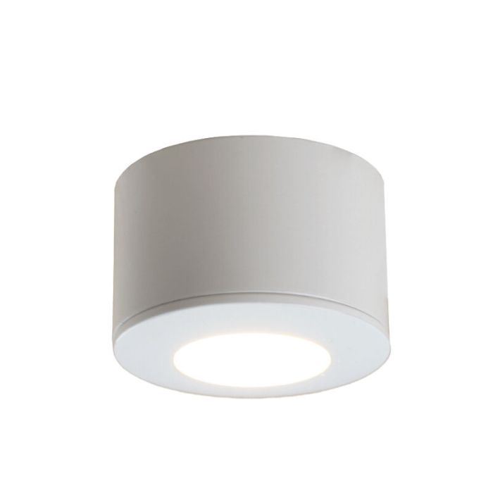 6 ronde witte veranda opbouwspots Vasso, IP44, incl. aansluitset en afstandbediening