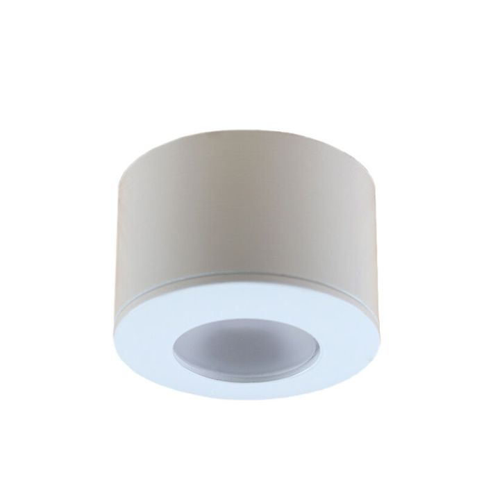 6 ronde witte veranda opbouwspots Vasso, IP44, incl. aansluitset en afstandbediening