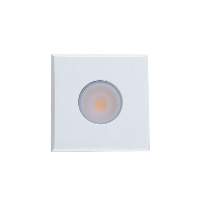 5 vierkante witte veranda opbouwspots Fredo, IP44, incl. aansluitset en afstandbediening