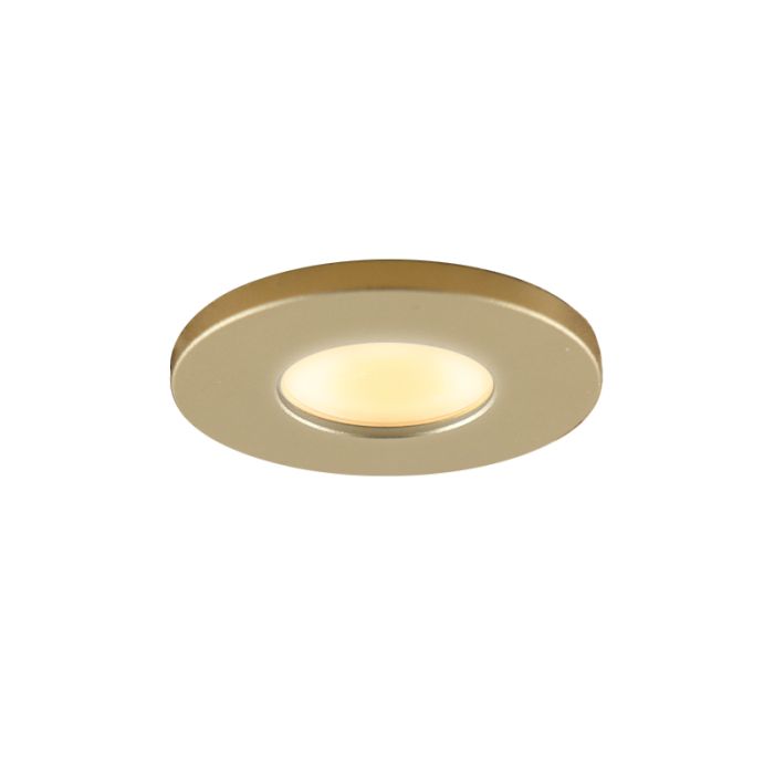 6 messing veranda inbouwspots Dico, IP65, incl. aansluitset en afstandbediening