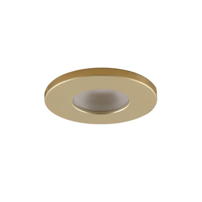 6 messing veranda inbouwspots Dico, IP65, incl. aansluitset en afstandbediening