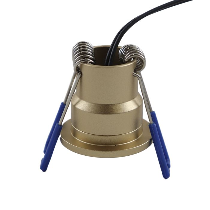 6 messing veranda inbouwspots Dico, IP65, incl. aansluitset en afstandbediening