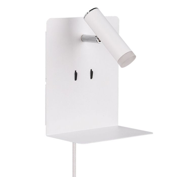 Witte wandlamp design, Ricciolo, 3W, 3000K LED, met schakelaar
