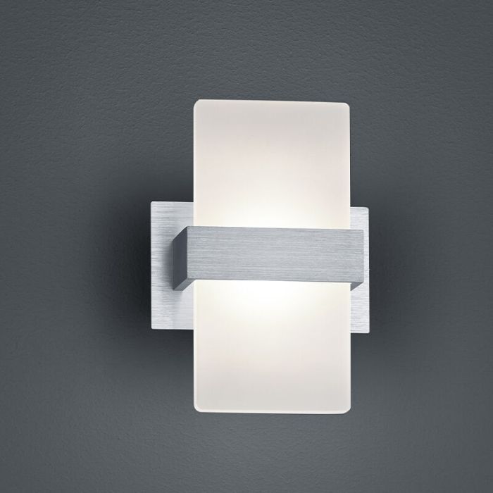 Grijze up down wandlamp, Leontien, 4,3W, 3000K LED, met schakelaar