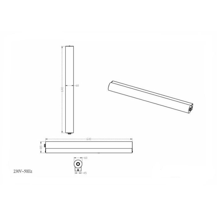 Chromen badkamer plafondlamp, Ottavia, 9W, 3000K LED, IP44, met schakelaar