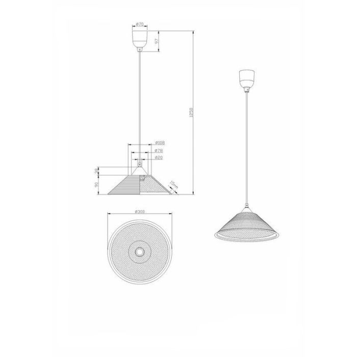 Stockton hanglamp, wit, kunststof en glas