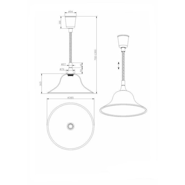 Aurora hanglamp, messing, modern design
