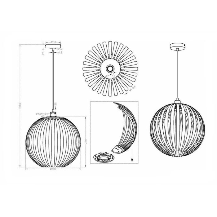 Witte hanglamp design, Latanya
