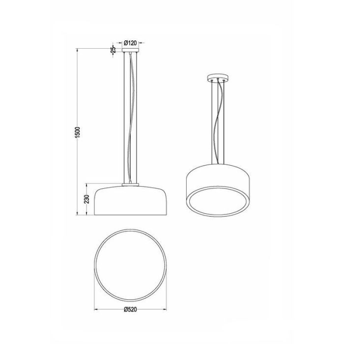 Zwarte hanglamp modern, Alnon
