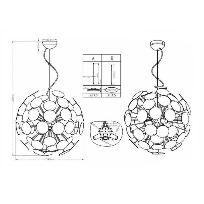 Zwarte hanglamp modern, Xinhe