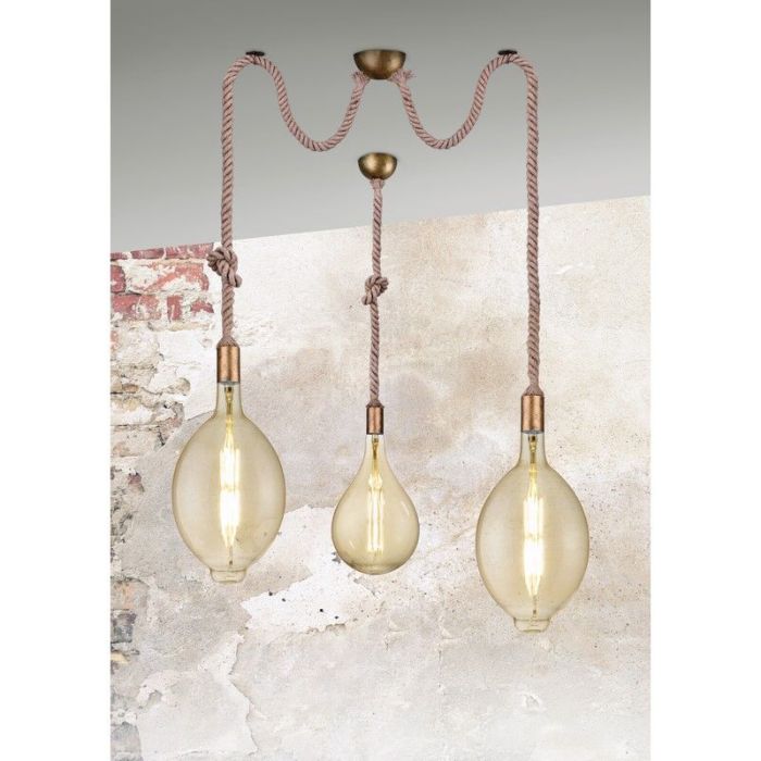 Landelijke hanglamp Inca, Oud Brons
