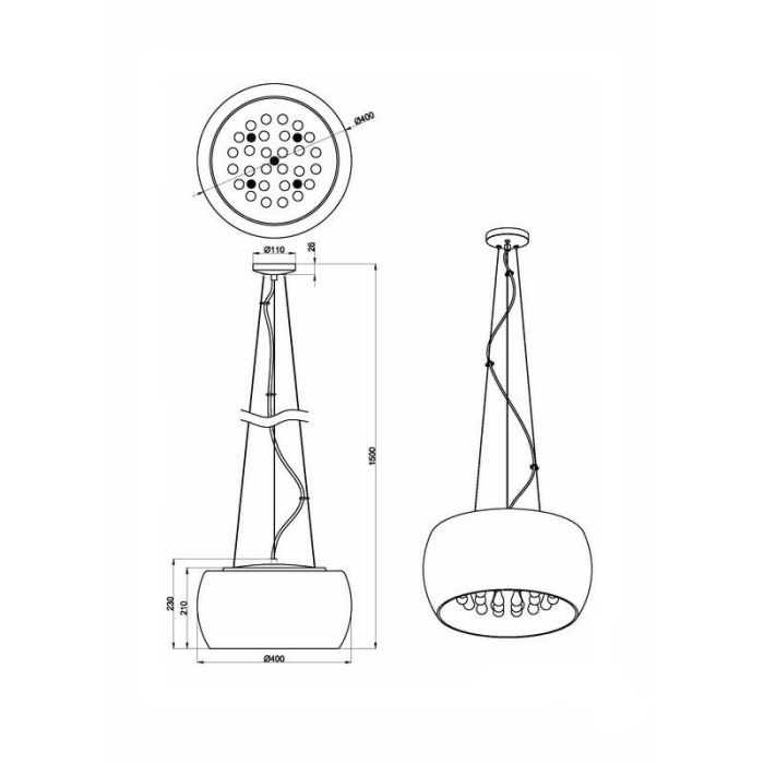 Moderne hanglamp Capucine, Chroom