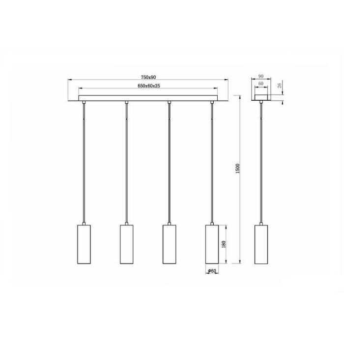 Zwarte hanglamp modern, Kaso