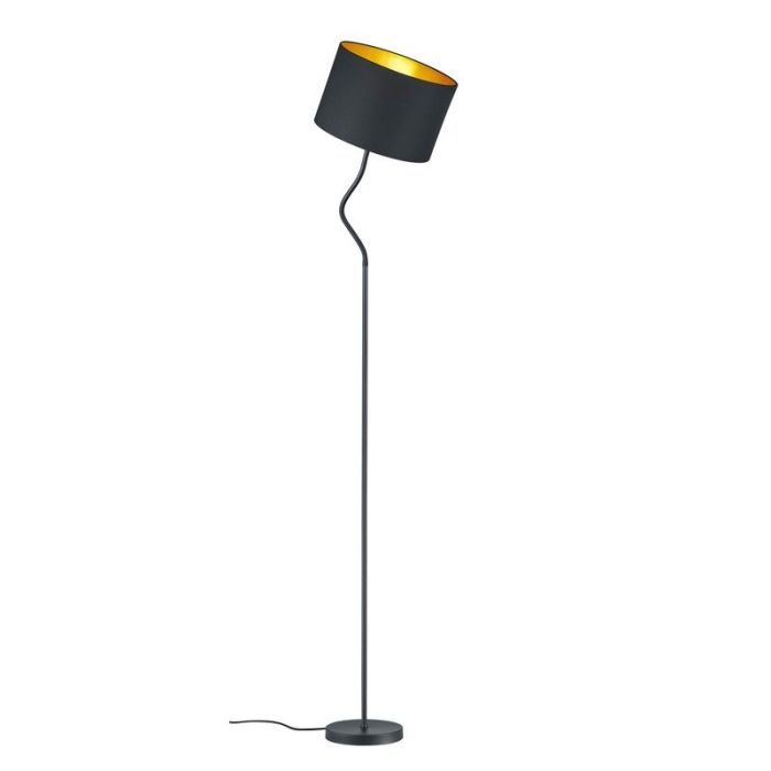 Zwarte vloerlamp modern, Jeany, met schakelaar