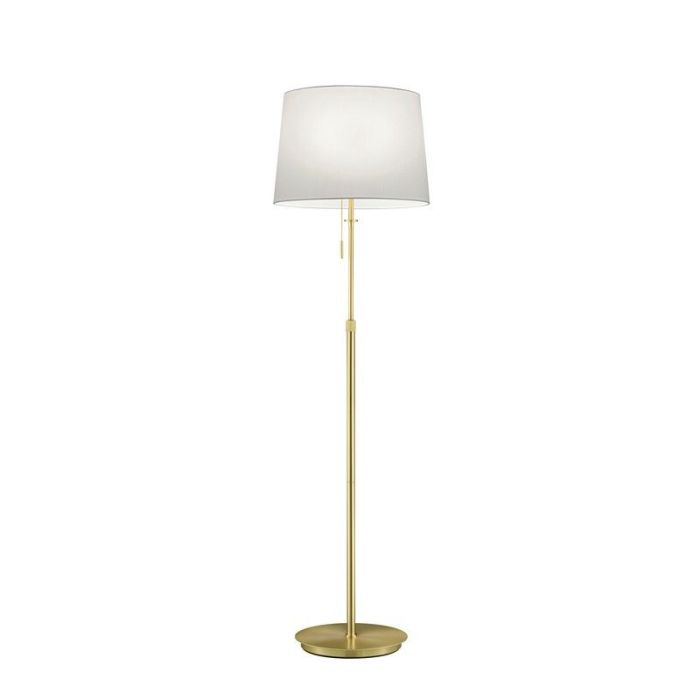 Messing vloerlamp klassiek, Niva, met trekschakelaar