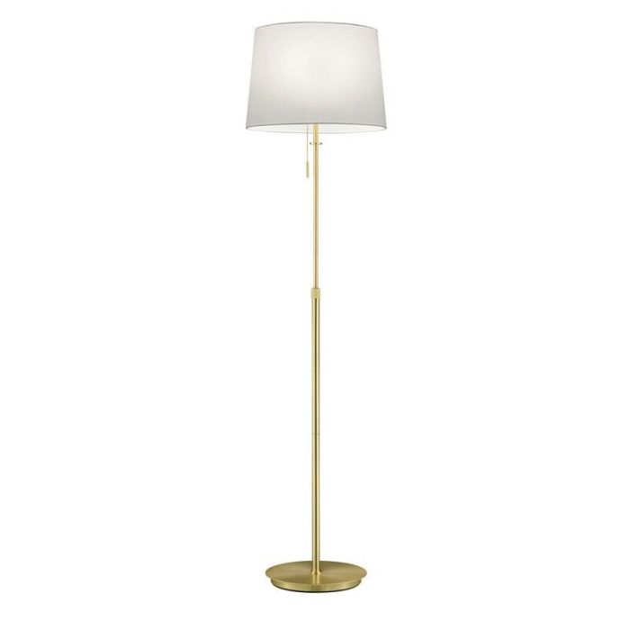 Messing vloerlamp klassiek, Niva, met trekschakelaar