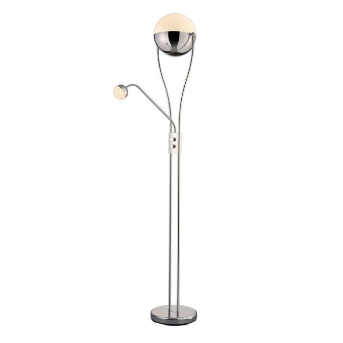 Chromen vloerlamp retro, Xelly, 22W, 3000K LED, met schakelaar