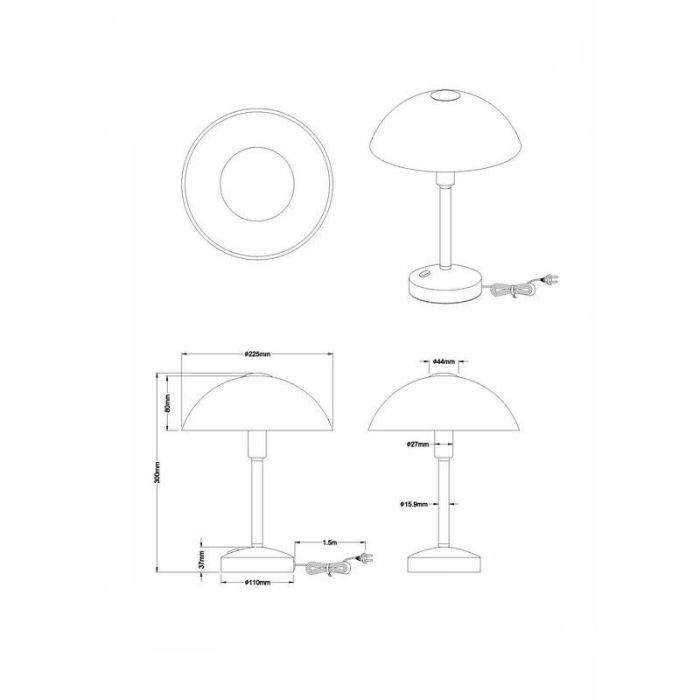 Messing notarislamp klassiek, Notaris, 4W, 3000K LED, met schakelaar