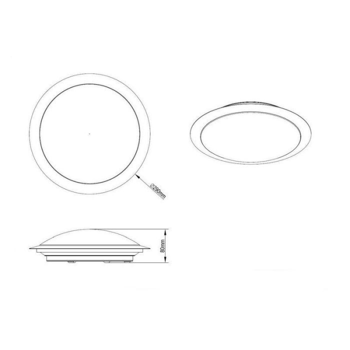 Zilveren plafonnière kunststof, Ramsgate, 9W, 3000K LED