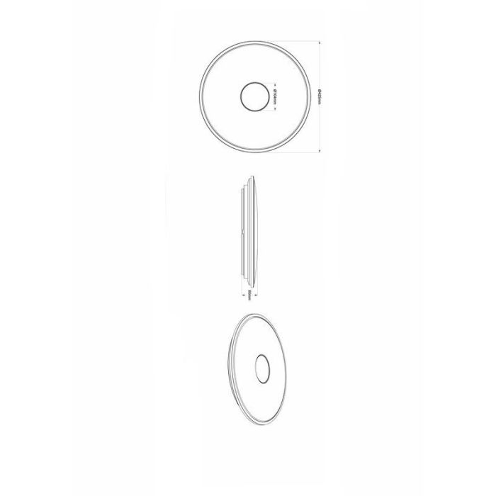 Witte plafonnière modern, Levain, 30W, warm tot koud wit verstelbare LED, met afstandsbediening
