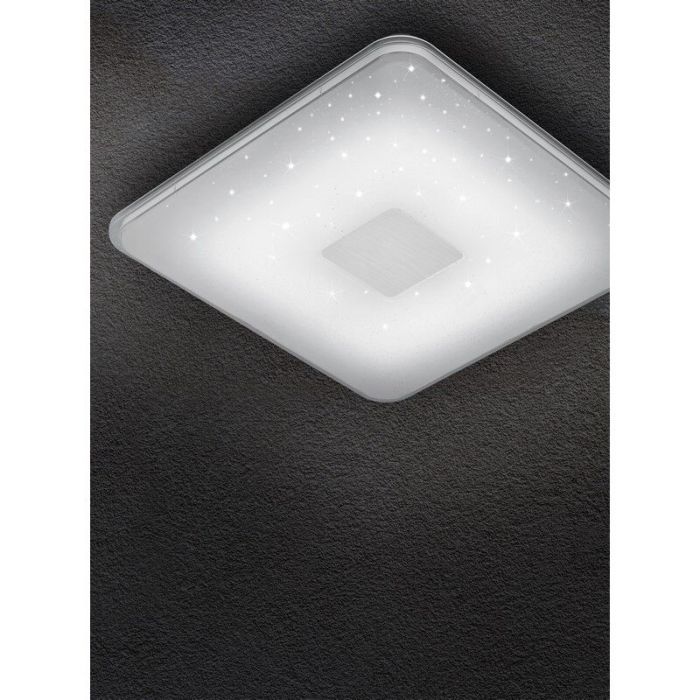 Witte plafonnière modern, Lev, 30W, warm tot koud wit verstelbare LED, met afstandsbediening