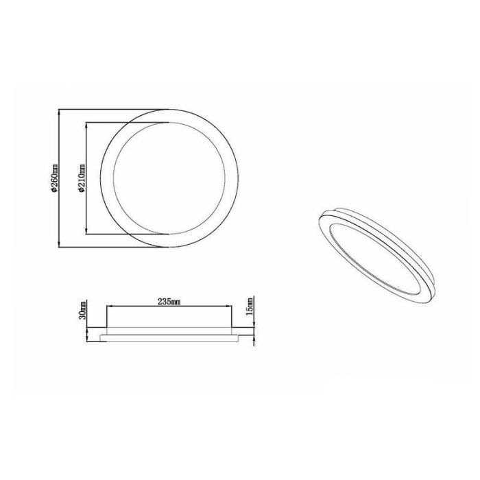 Chromen plafonnière modern, Marie, 15W, 3000K LED, IP44