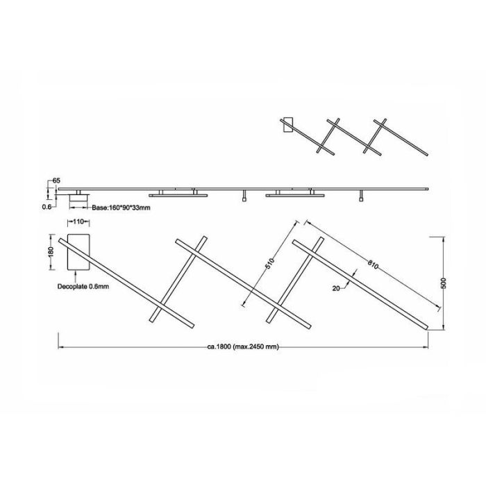 Nikkelen plafonnière design, Kandla, 6W, 3000K LED