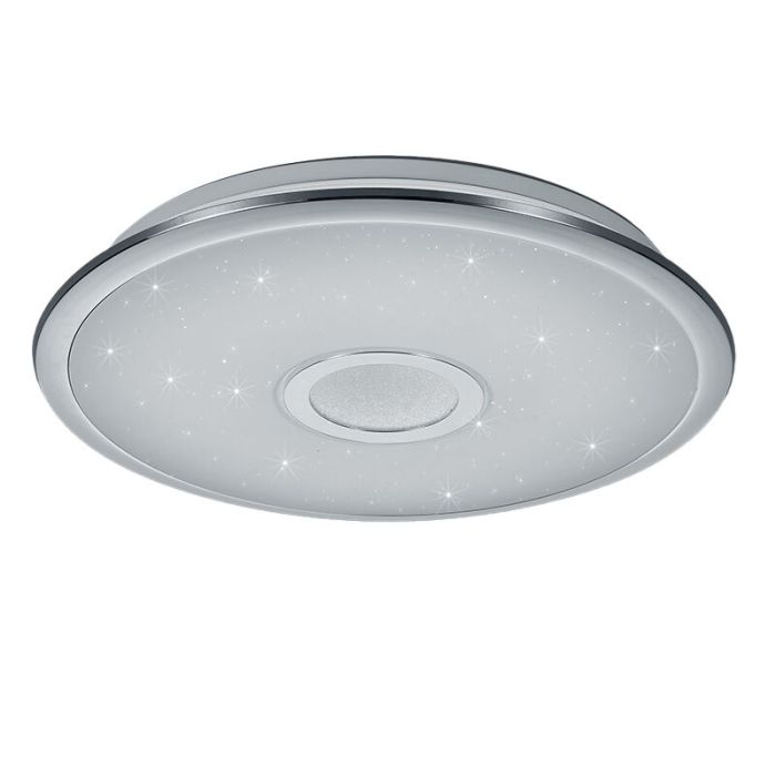 Chromen plafonnière, Yailee, 30W, warm tot koud wit verstelbare LED, met afstandsbediening