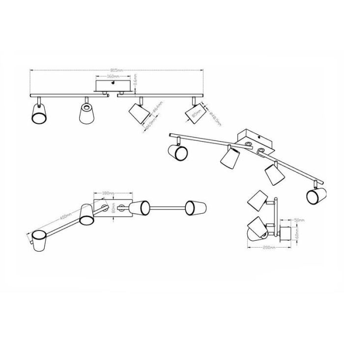 Witte plafondspot glas, Laysha, 6W, 3000K LED