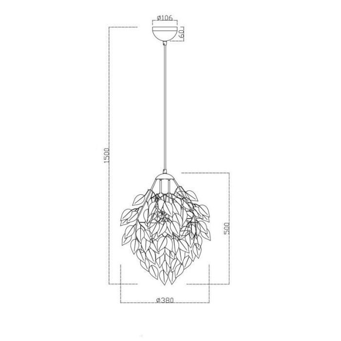 Chromen hanglamp retro, Urwa