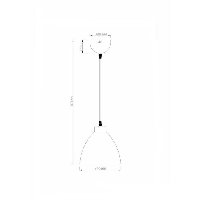 Nikkelen hanglamp glas, Babette